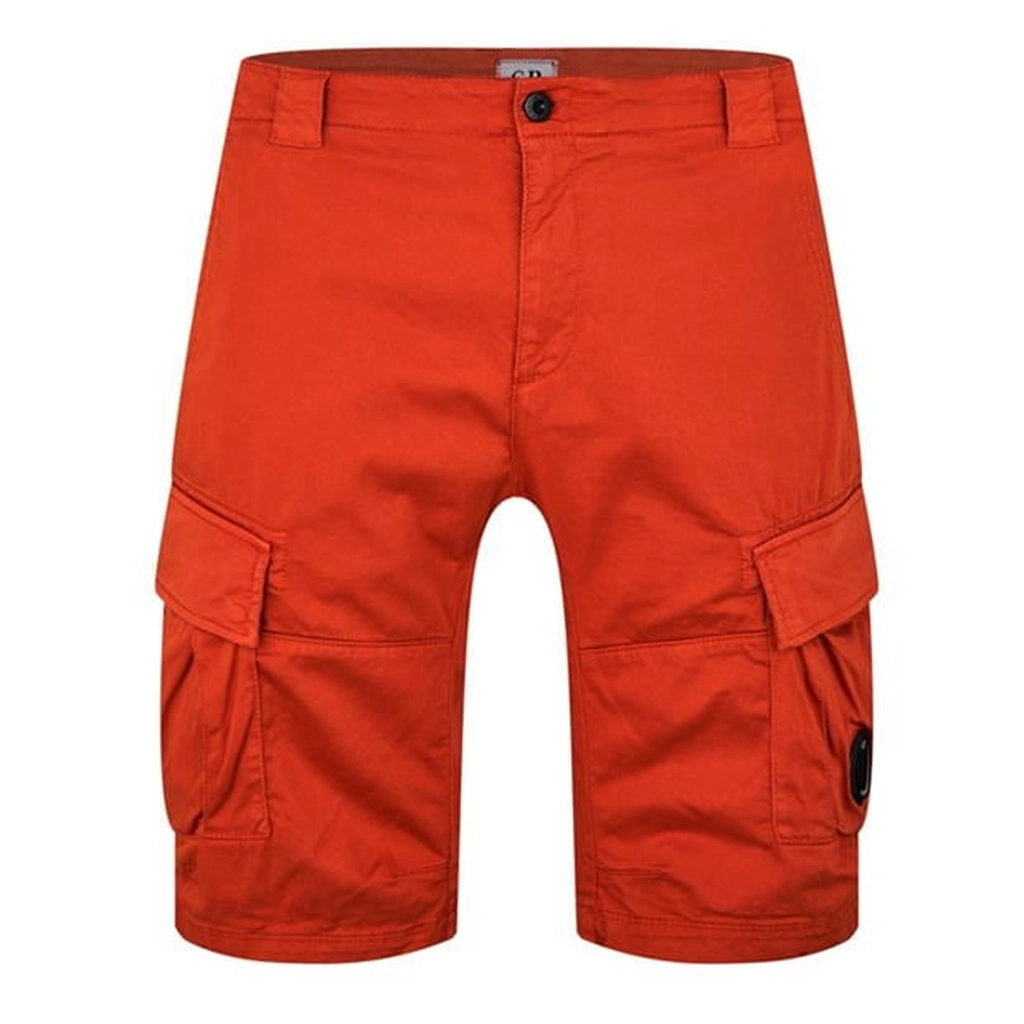 CP Company Stretch Sateen Cargo Shorts - Orange